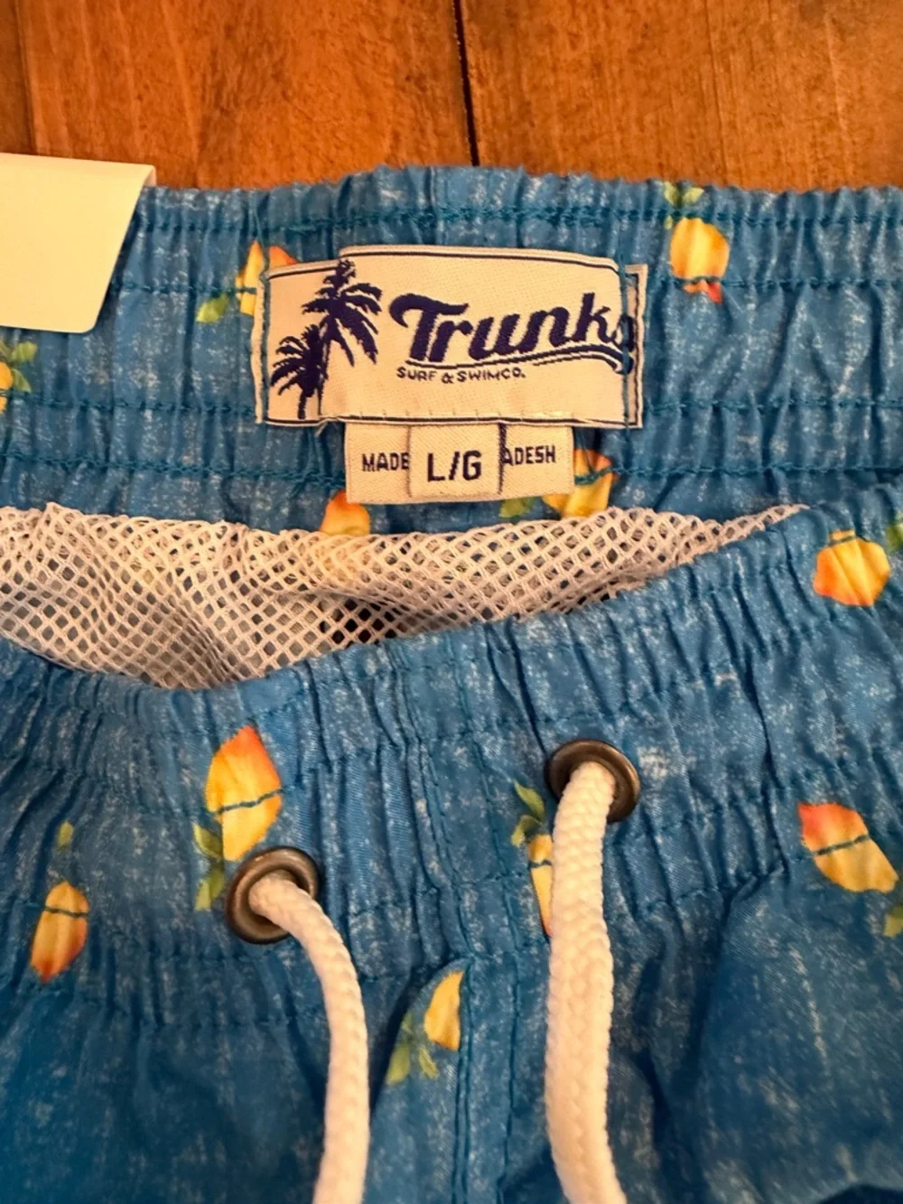Trunks Surf & Swim Sano Chambray Lemons Swim Trunks NWT